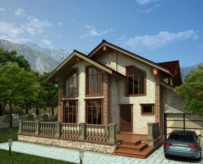 3D visualization of the exterior of a private house