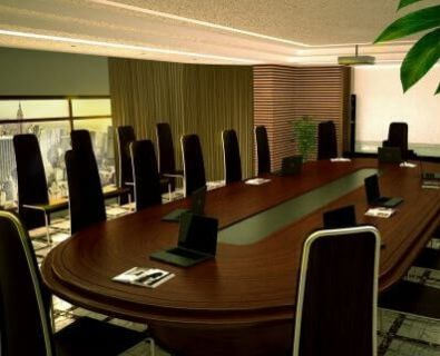 3D visualization of the interior of the conference room