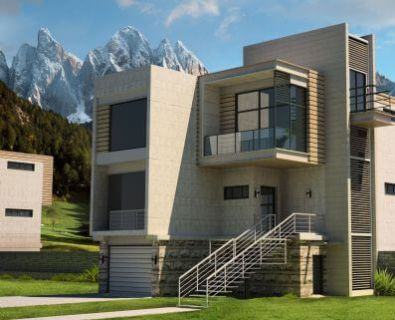 3D visualization of the exterior of the building