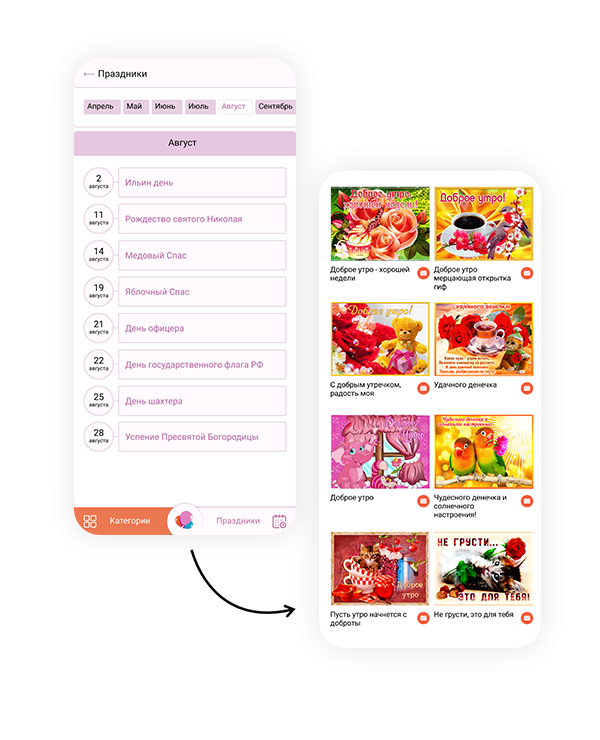 Aplicație mobilă pentru trimiterea cărților poștale mimigif