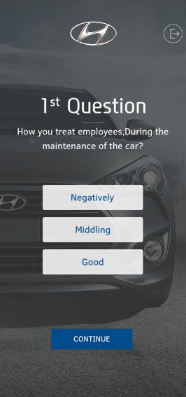 Formularul de comandă al aplicației Hyundai Testing