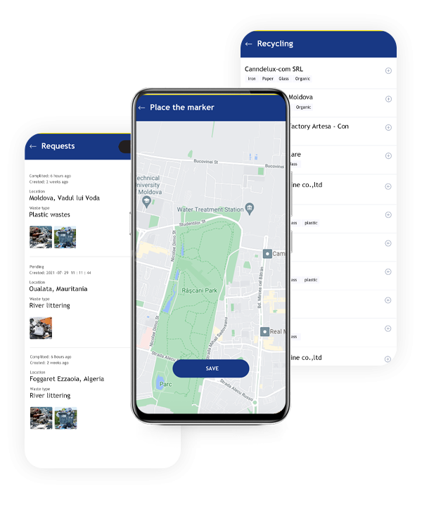 Creare aplicației mobile de colectare a gunoiului