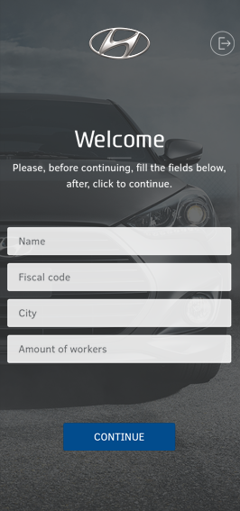 Completarea formularului de feedback al aplicației Hyundai Testing