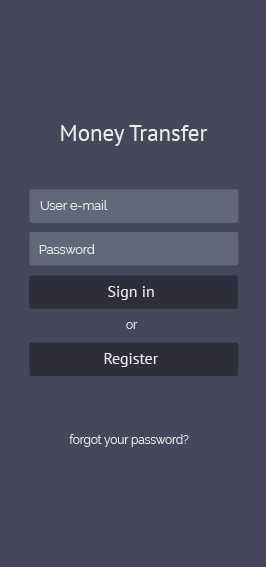 Creating a registration form in the Money Transfer mobile app from Studio Webmaster