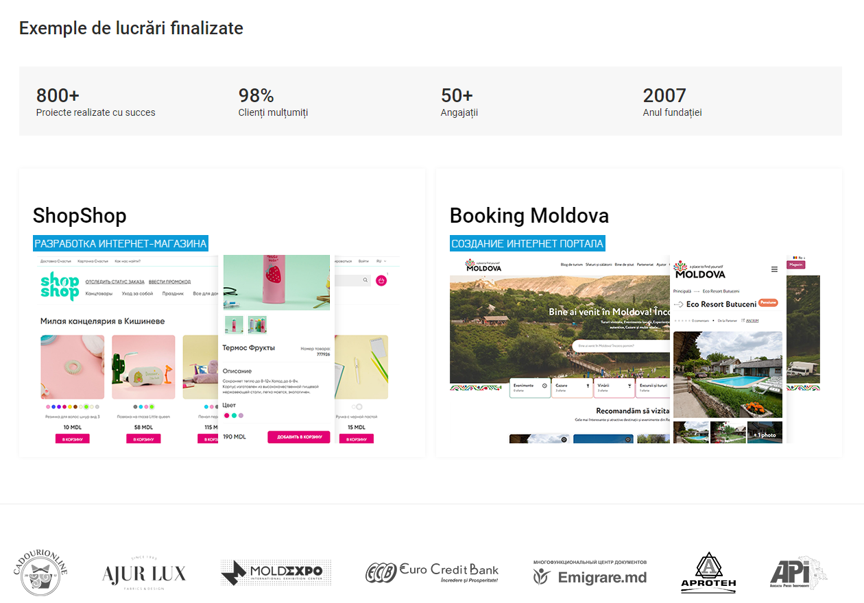 The main thematic blocks of the commercial proposal