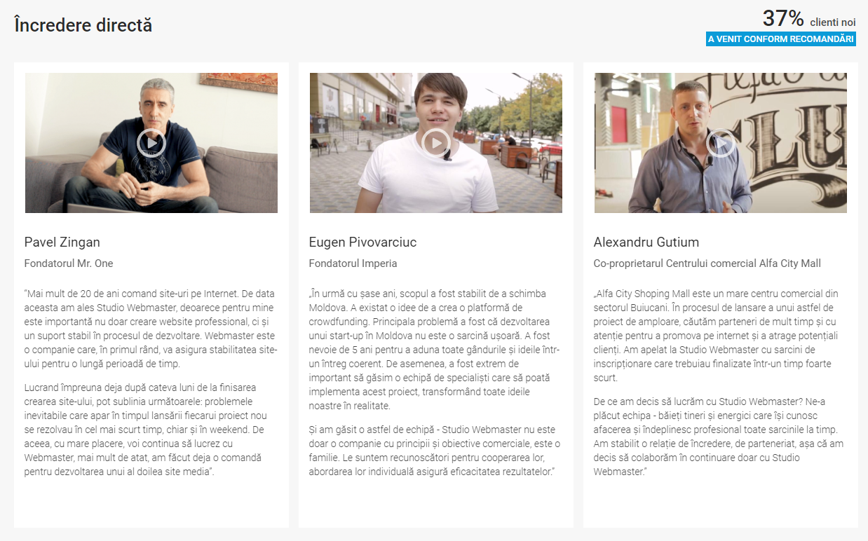 The main thematic blocks of the commercial proposal